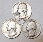 1945-P 1945-D 1945-S Washington Silver Quarter PDS SET