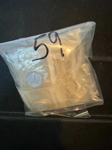 1959 Silver Proof Roosevelt Dime Roll 50 Coins 90% SILVER Cello Wrapped