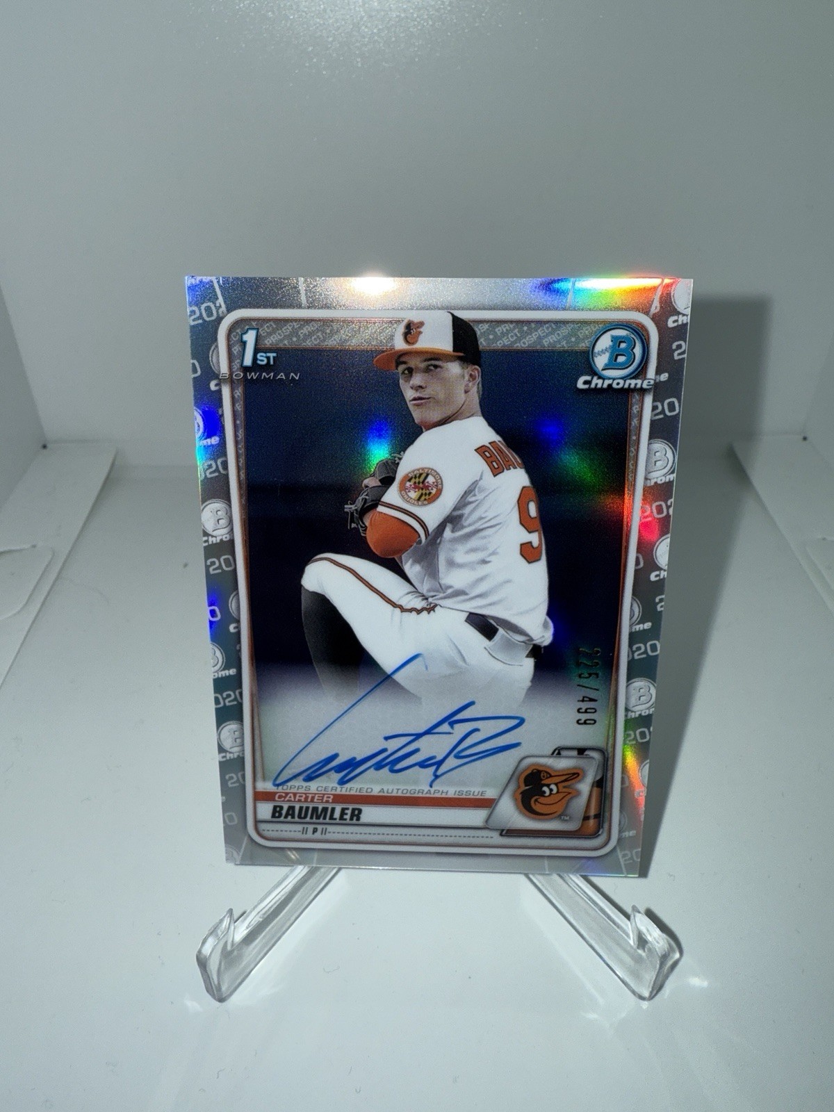 2020 Bowman Draft 1st Chrome CARTER BAUMLER Refractor Auto /499 Rookie (RC) MINT