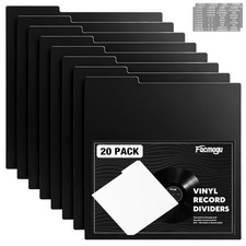 Facmogu 20PCS 12 Inch Black Vinyl Record Dividers for LP Albums Thicker 0.7...
