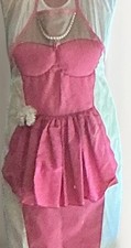 Retro 60 s Handmade Flirty Pink Hostess Apron Novelty/Costume
