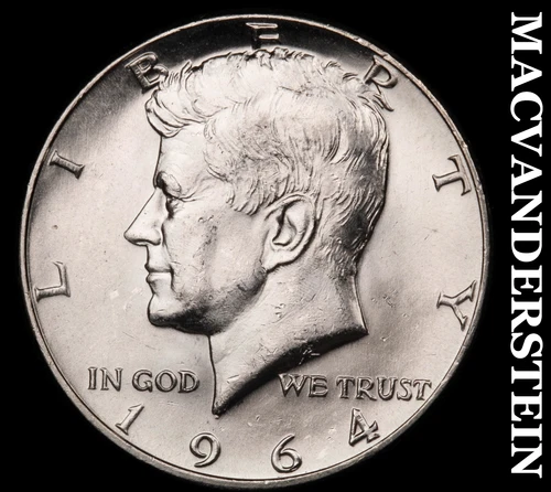 1964-D Silver Kennedy Half Dollar - Choice Gem Brilliant Unc  Lustrous  #G7846