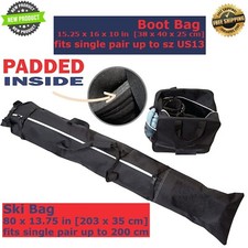 Padded Ski Bag Boot Bag Store Transport Skis Pole Helmet Luggage Air Travel Trip