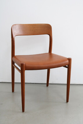 Niels Otto Moeller Teak Stuhl Model 75 Skaileder Cognac 60s danish modern 1 v 2
