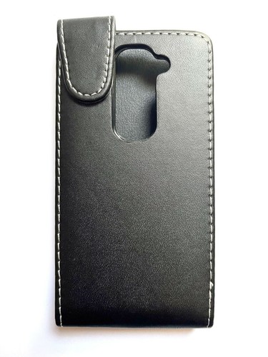 Per LG G2 Mini Verticale Flip Down Custodia/Cover IN Similpelle - Nero