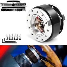 Black Steering Wheel Quick Release HUB Adapter Snap Off Boss Kit Universal