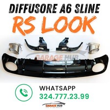 DIFFUSORE + TERMINALI RS6-LOOK per -AUDI- A6 SLINE 4G C7 2015-2018 POSTERIORE