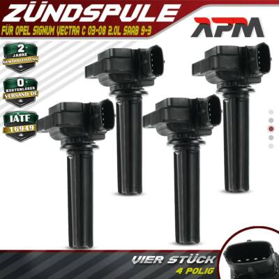 4x Zündspule für Opel Signum Vectra C 03-08 2.0L Saab 9-3 YS3F 02-15 1.8L 2.0L
