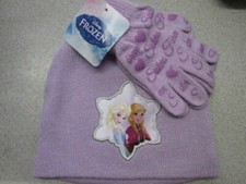 Disney Frozen Elsa Anna hat glove set BRAND NEW SIZE 4-10