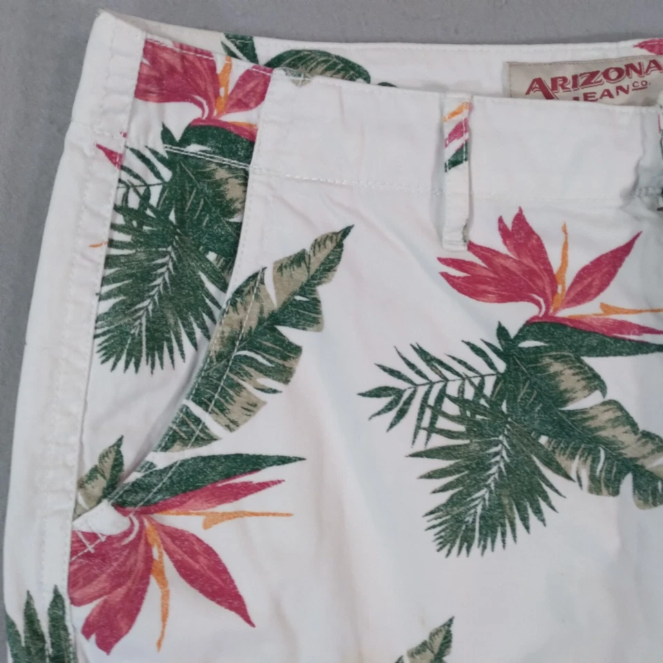 Мужские шорты карго Arizona Jean Co 34x 10 белый цветочный хлопок гавайские тропические - Изображение 2 из 4