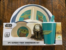 Star Wars Kids 5 Pc. Bamboo Dinner Set Plate Bowl Cup Fork Spoon
