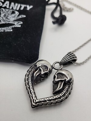 Skull Skulks Rope Necklace Stainless Steel Sanity Jewelry