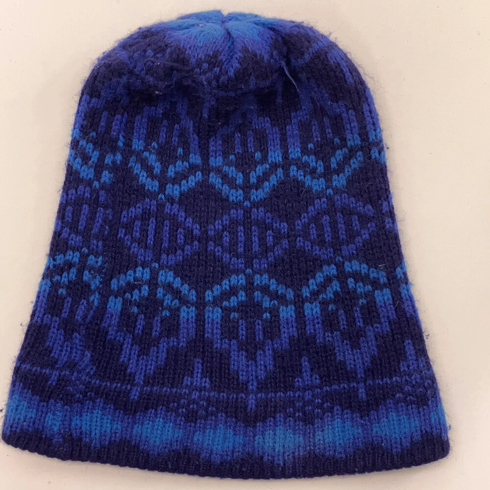Retro Diamond Pattern Indigo Blues Winter Hat