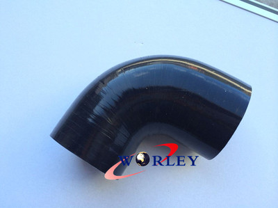 Silicone 90 Degree Elbow 3'' inch 76mm Connector Joiner Turbo Hose Pipe BLACK