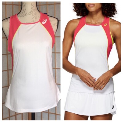 ASICS Women's CLUB TANK TOP for Tennis or Gym. Sleeveless Racerback T-Shirt Lg