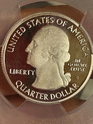 2018-S 25c Silver Block Island NP ATB Quarter PCGS PR-70DCAM Flag Label - Picture 12 of 16