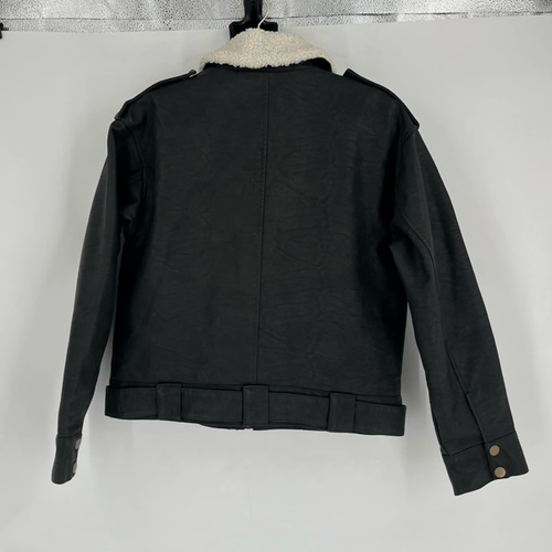 Neu mit Etikett Universal Thread Damen Kunstleder Sherpa gefütterte Bomberjacke schwarz XS - Bild 10 von 15
