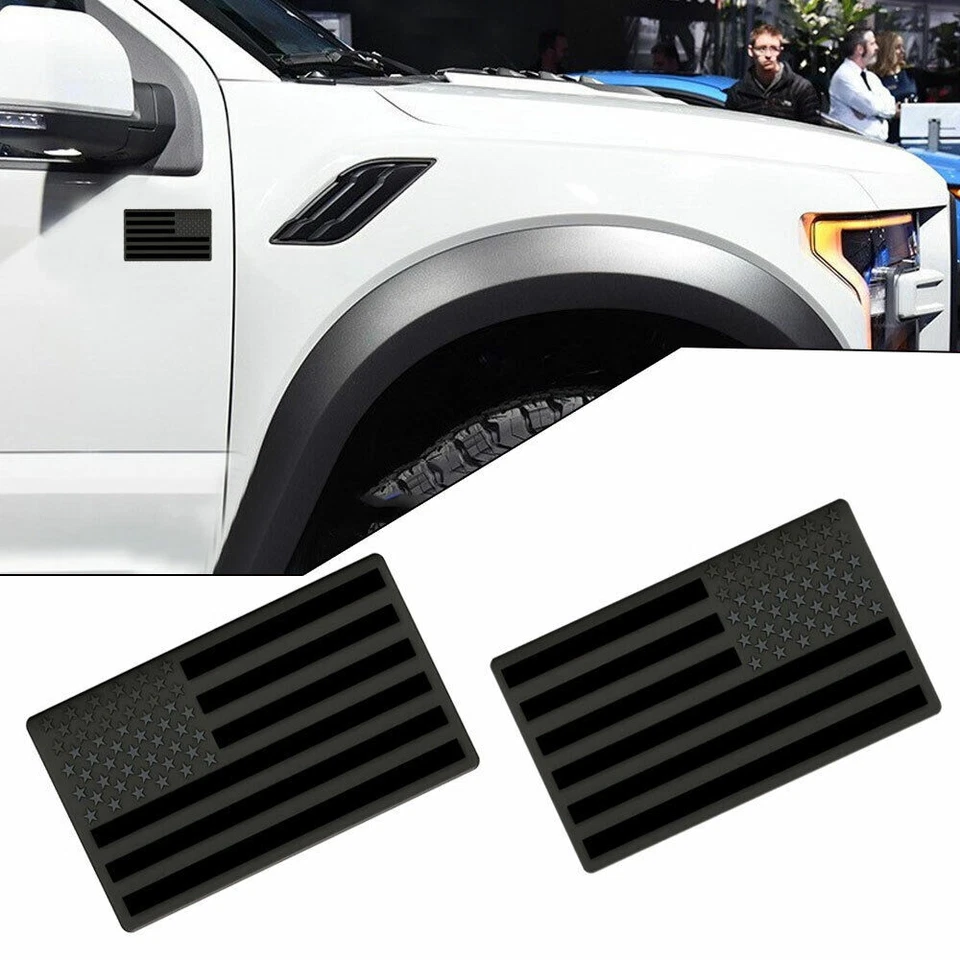 2Pcs Car Truck Metal USA Flag Sticker  American Decal Body Emblem Accessories - Image 4 of 4