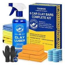 TEAWOO Car Clay Bars Kit 6 Clay Bars & 20 PCS Lubricant Tablets Complete Car ...