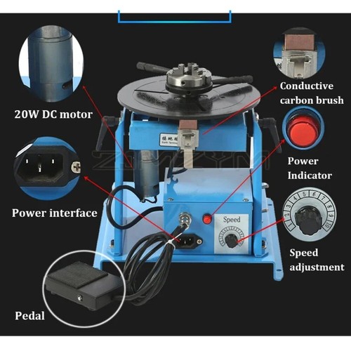 Posizionatore Rotante per Saldatura 10KG Giradischi Tavolo 110/220V Precisione di Posizionamento - Foto 4 di 8