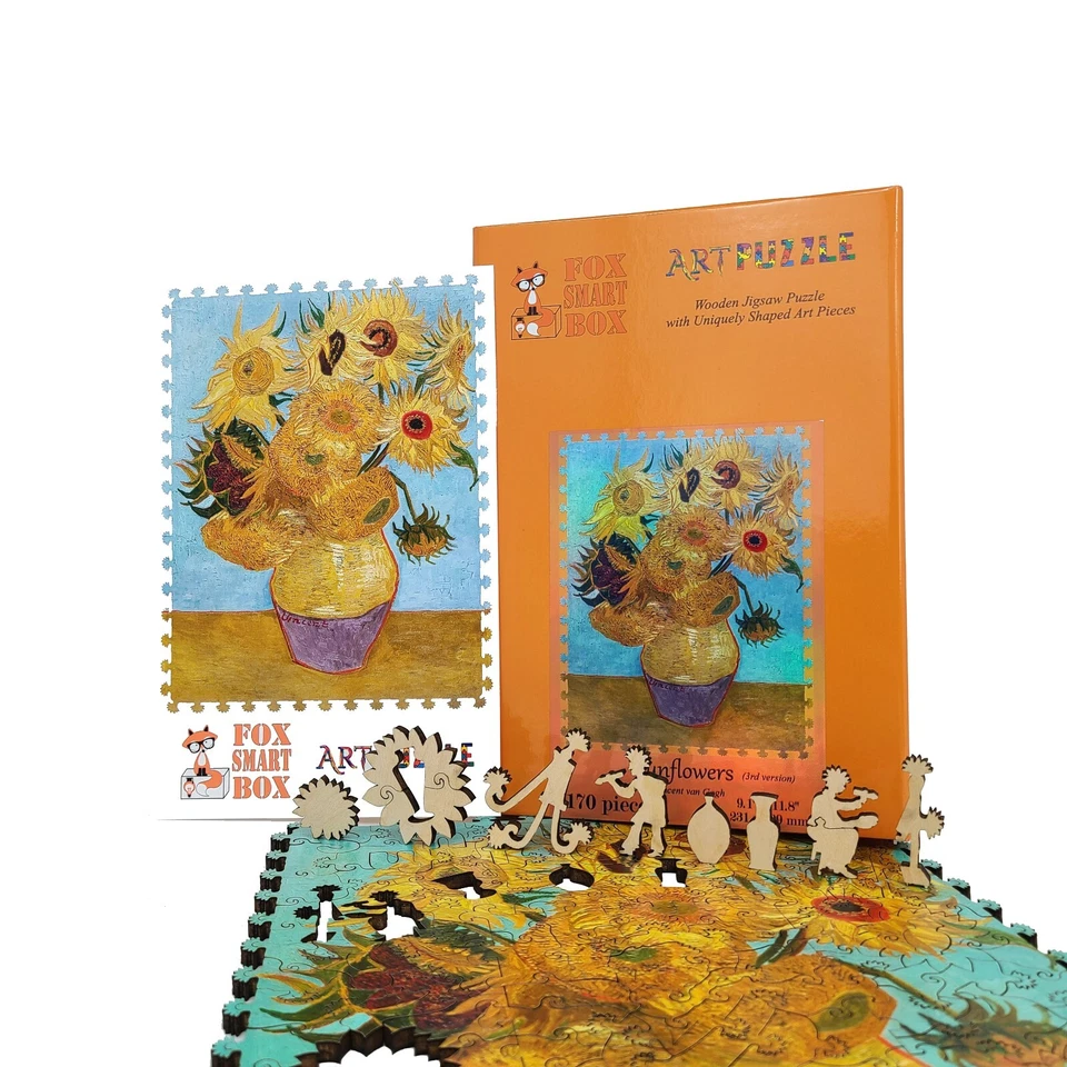 Wooden Jigsaw Puzzle for Adults by FoxSmartBox - 170 pieces - Sunflowers (3rd) - Image 3 of 4