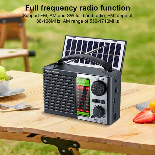 Radio Solar con Linterna y Altavoz BT Portátil AM FM SW Radio Radio de Emergencia - Imagen 11 de 11