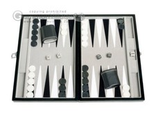 15-inch Leatherette Travel Backgammon Set - I...