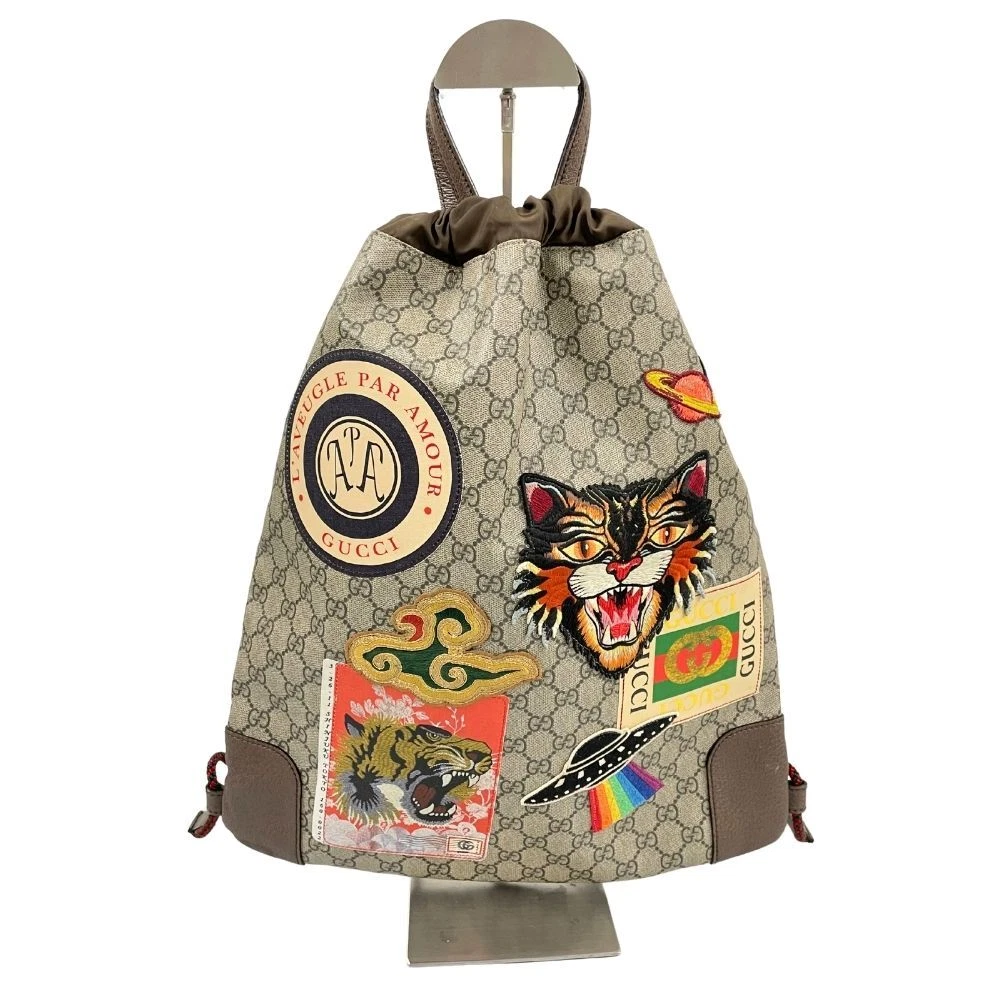 Sac à dos GUCCI Courier GG Supreme à cordon marron authentique / 36528