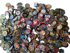 50 Assorted Metal Pogs (Tazos) – Used Lot by Sabritas – Cartoon Collection – Mix