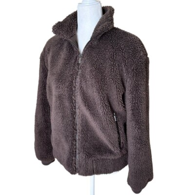 UNIVERSAL THREAD Chocolate Brown Teddy Bear Womens Coat Size small