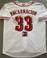 REDS- CHRISTIAN ENCARNACION-STRAND SIGNED #33 HOME WHITE NIKE JERSEY JSA AS72938