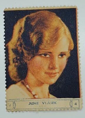 June Vlasek 1932 Movie Star Trading Card National Screen Star Stamps