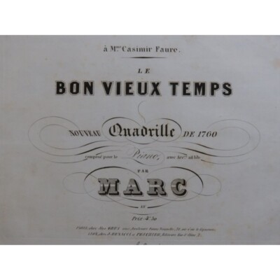 MARC Le Bon Vieux Temps Klavier ca1850