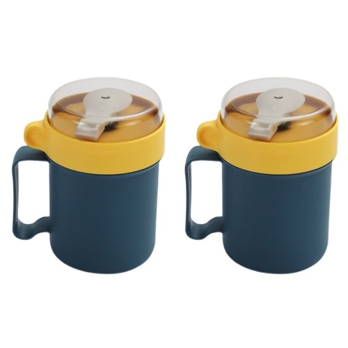 2 Pcs Pp Cereal Cup Breakfast Child Noodles Vacuum Sealer Containers