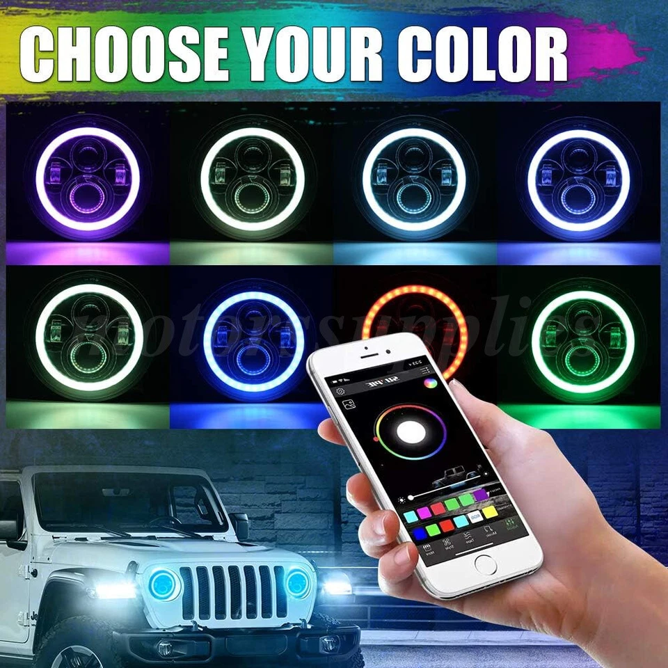 7" Round LED Headlights Fit Chevrolet Camaro 1975 1976 1977 1978 1979 1980 1981 Foto 2 de 4