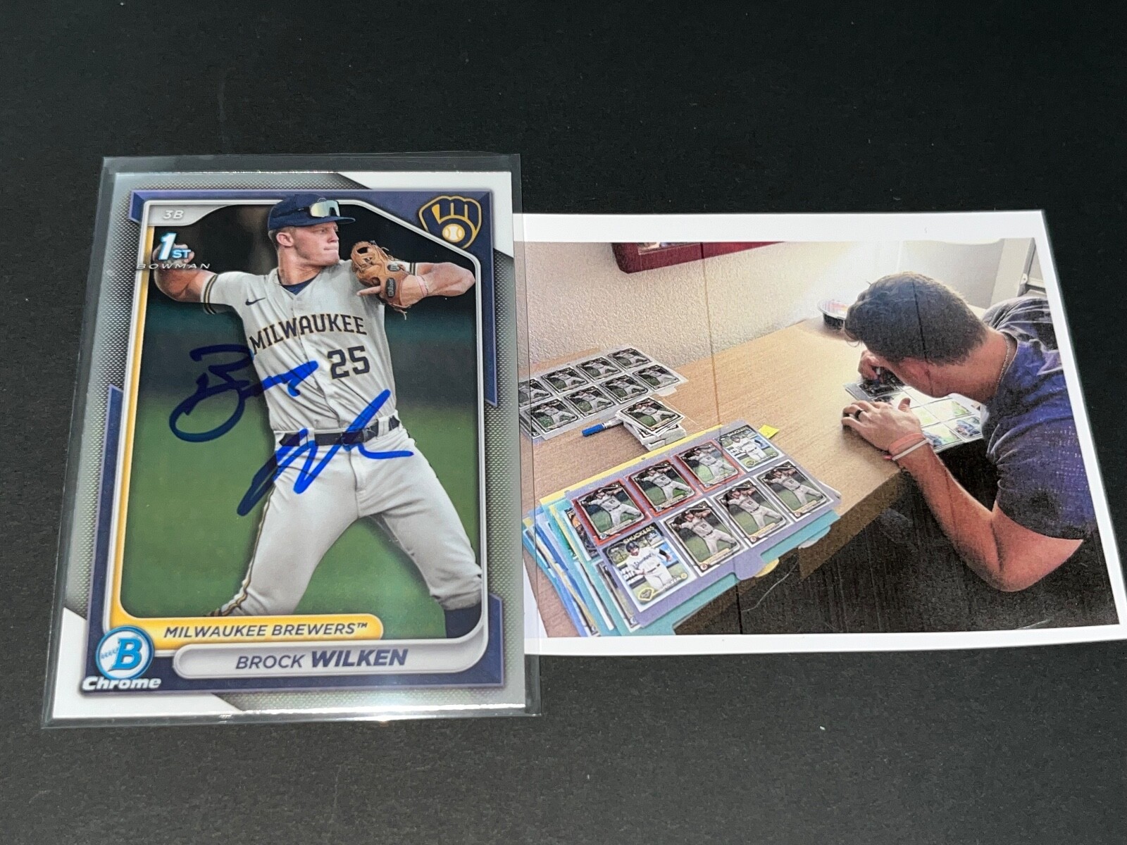 Brock Wilken Brewers Auto Signed 2024 1st Bowman Chrome