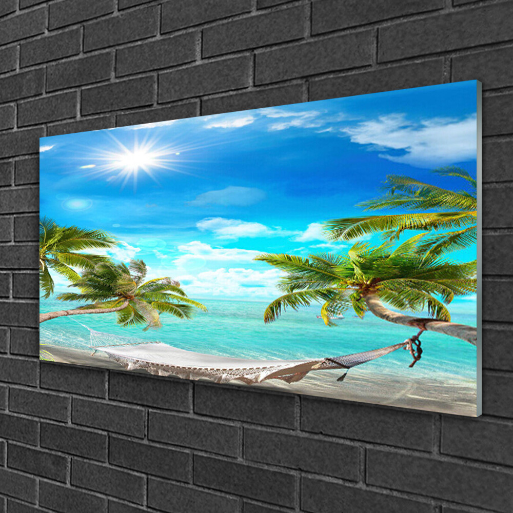 Impression sur verre 100x50 cm avec palmiers pour creer un salon cosy