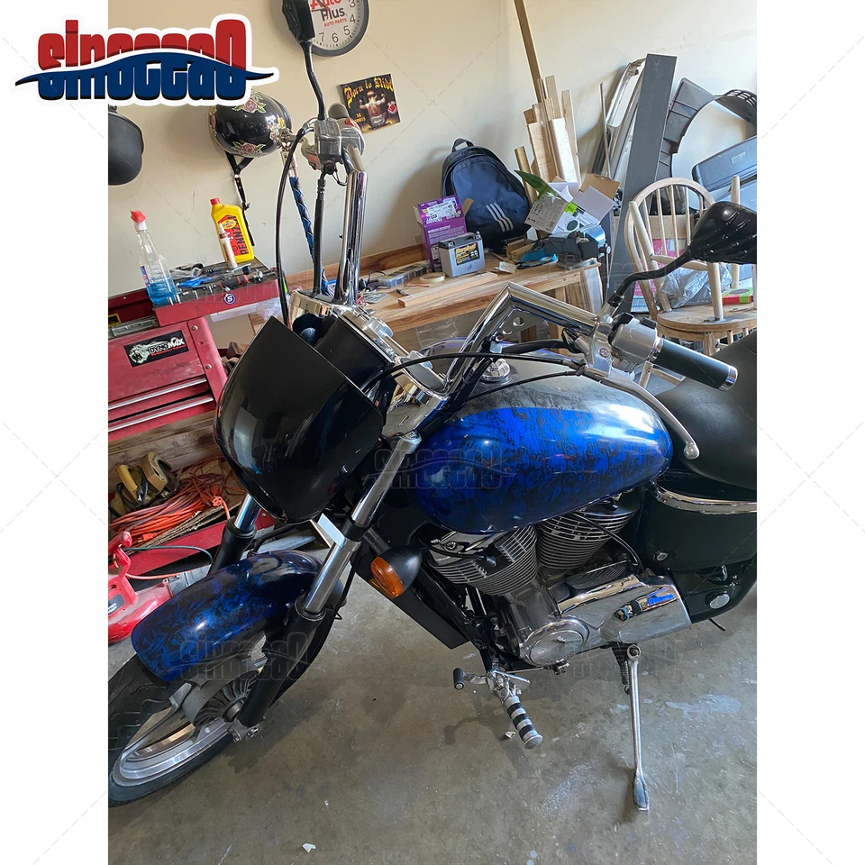 10" 12" 14" Rise Ape Hanger Handlebar For Honda Rebel 250 Shadow Aero 750 Models - Image 3 of 4