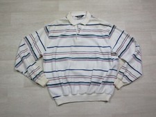 Vintage Velour Terry Cloth Striped Polo Button Up Plush Shirt XL Knights Bridge