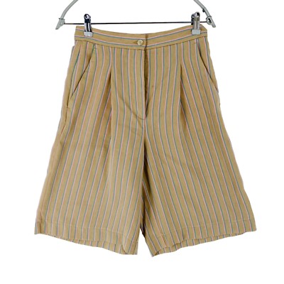 Manuel Ritz Damen Braune Hohe Taille Regular Fit Leinen Blend Shorts It 40 W27
