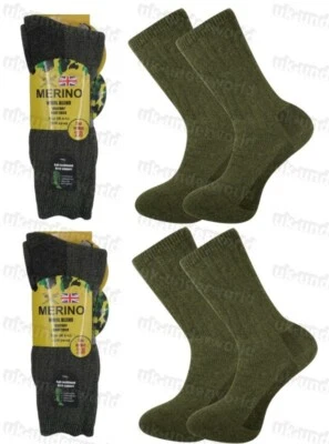 MERINO Mens Thermal Socks 2.8 Tog Military Army 2 Pairs Warm Hiking Walking Work Boots