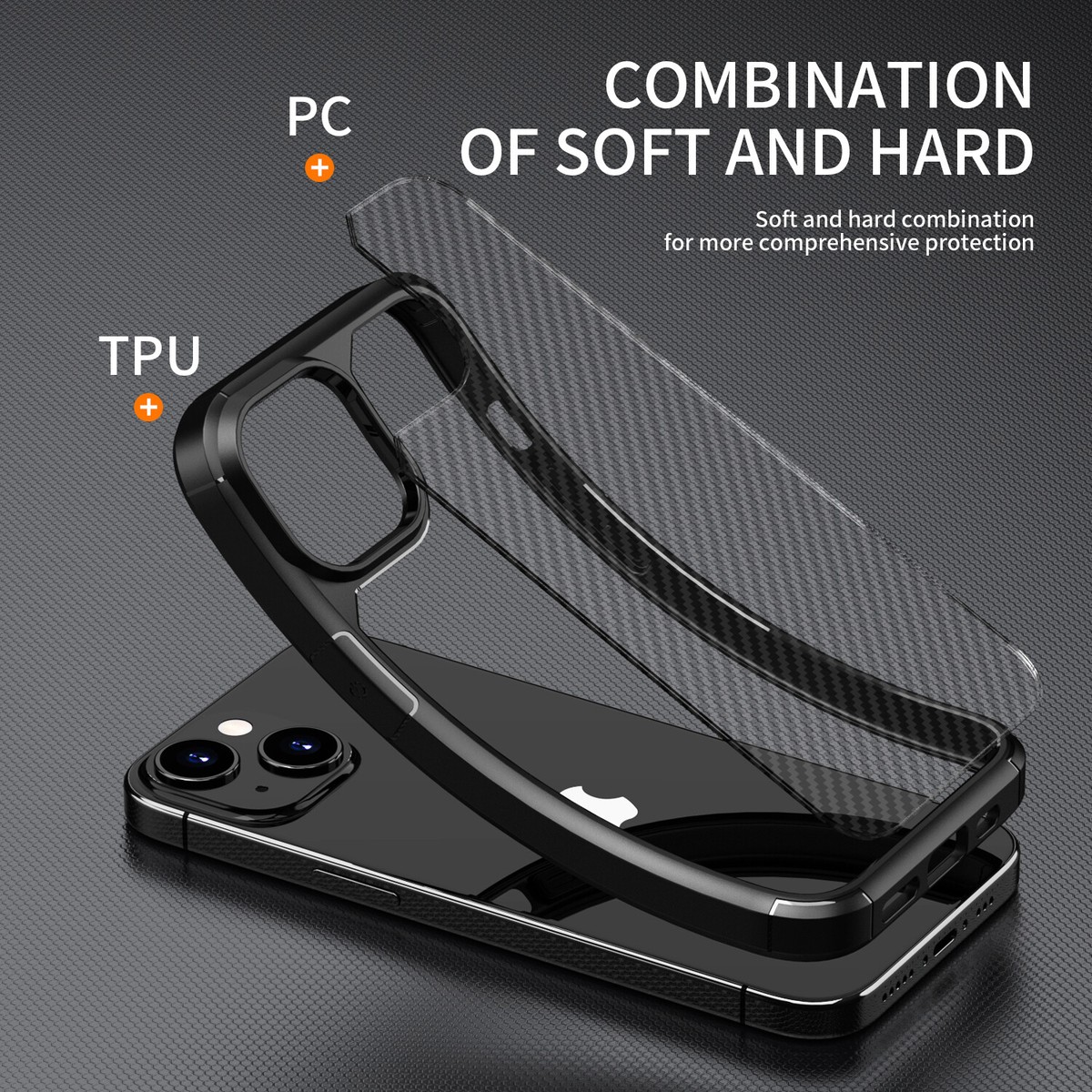 Doupi Custodia Ultra Sottile Per IPhone 11 (6,1'') – Effetto Fibra Di Carbonio – Rigida, Opaca, Compatibile Ricarica Wireless (Nero) - 2