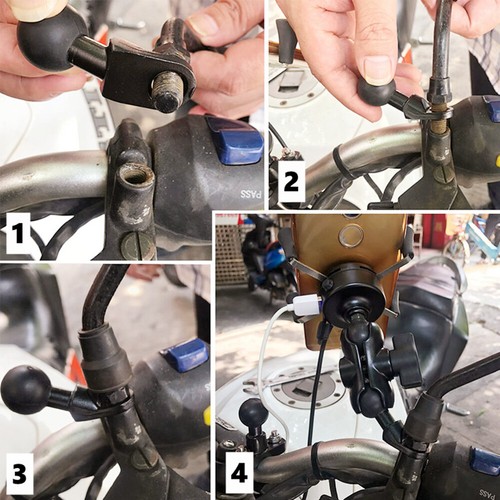 Universal Mobile Phone Holder Stand Mount Bracket Motorcycle Base with Ball M10 - Picture 7 of 10
