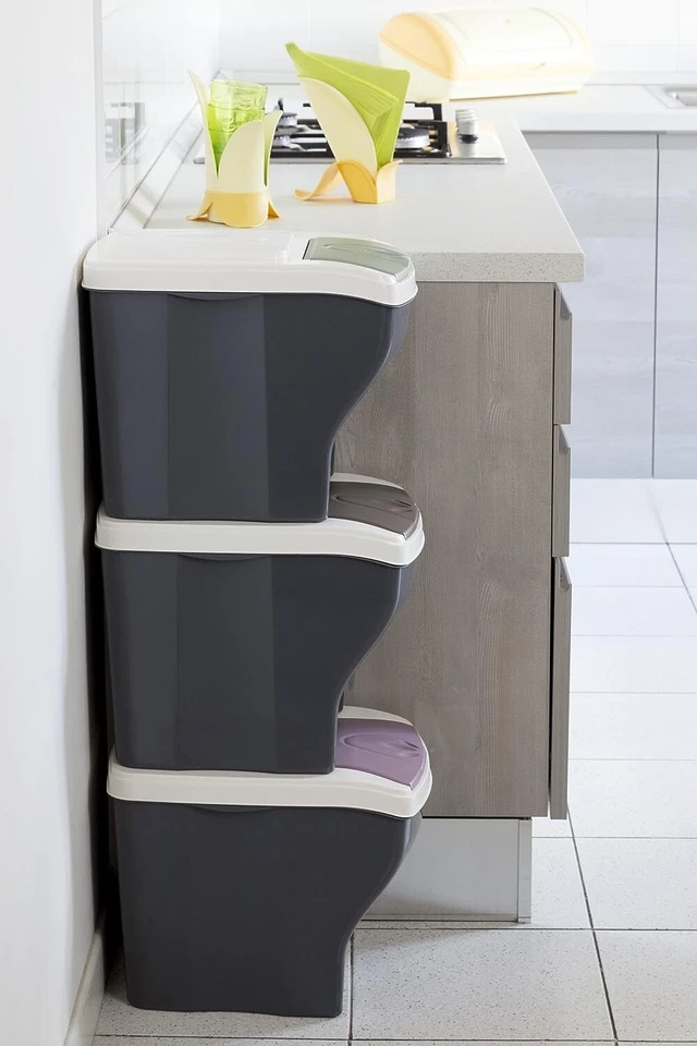 Bama Tris PATTUMIERA per RACCOLTA DIFFERENZIATA COMPONIBILE 3 SECCHI 60 Litri - Immagine 2 di 4