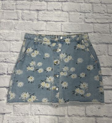 WILD FABLE TARGET WOMEN'S 90'S DAISY PRINT DENIM JEAN SKIRT 8