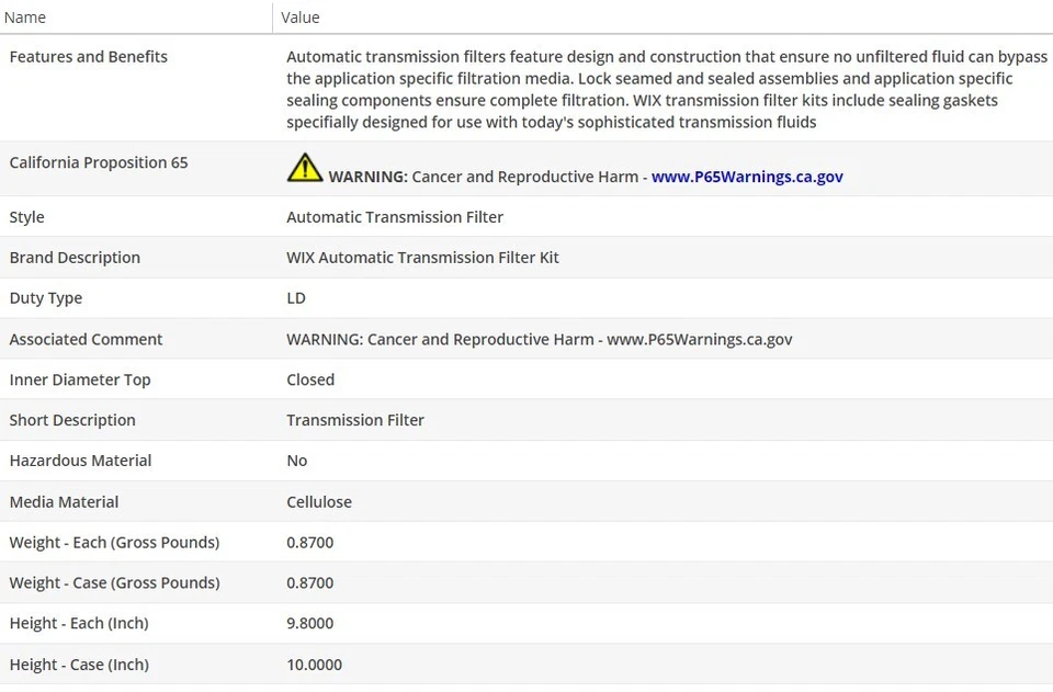 Filtro de aceite tipo OEM WIX para Pontiac Aztek 2001-2005 V6-3,4 L Foto 3 de 4
