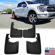 4Pcs Black Mud Flaps Splash Guards W/ Hardware For 2021-25 Ford F-150 F150 F150