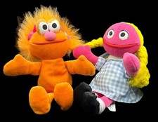 VTG Tyco Sesame Street Beans Plush Betty Lou Zoe Dolls Tags Lot 8" Soft