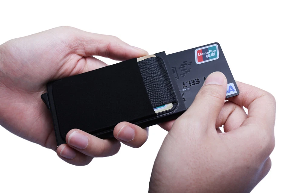 Porte carte crédit RFID - Anti piratage - étui bancaire - Aluminium - Métal  - Photo 2/4