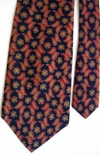 Bert Pulitzer Men's Silk Paisley Neck Tie Navy Blue Red 3 3/4" x 58"
